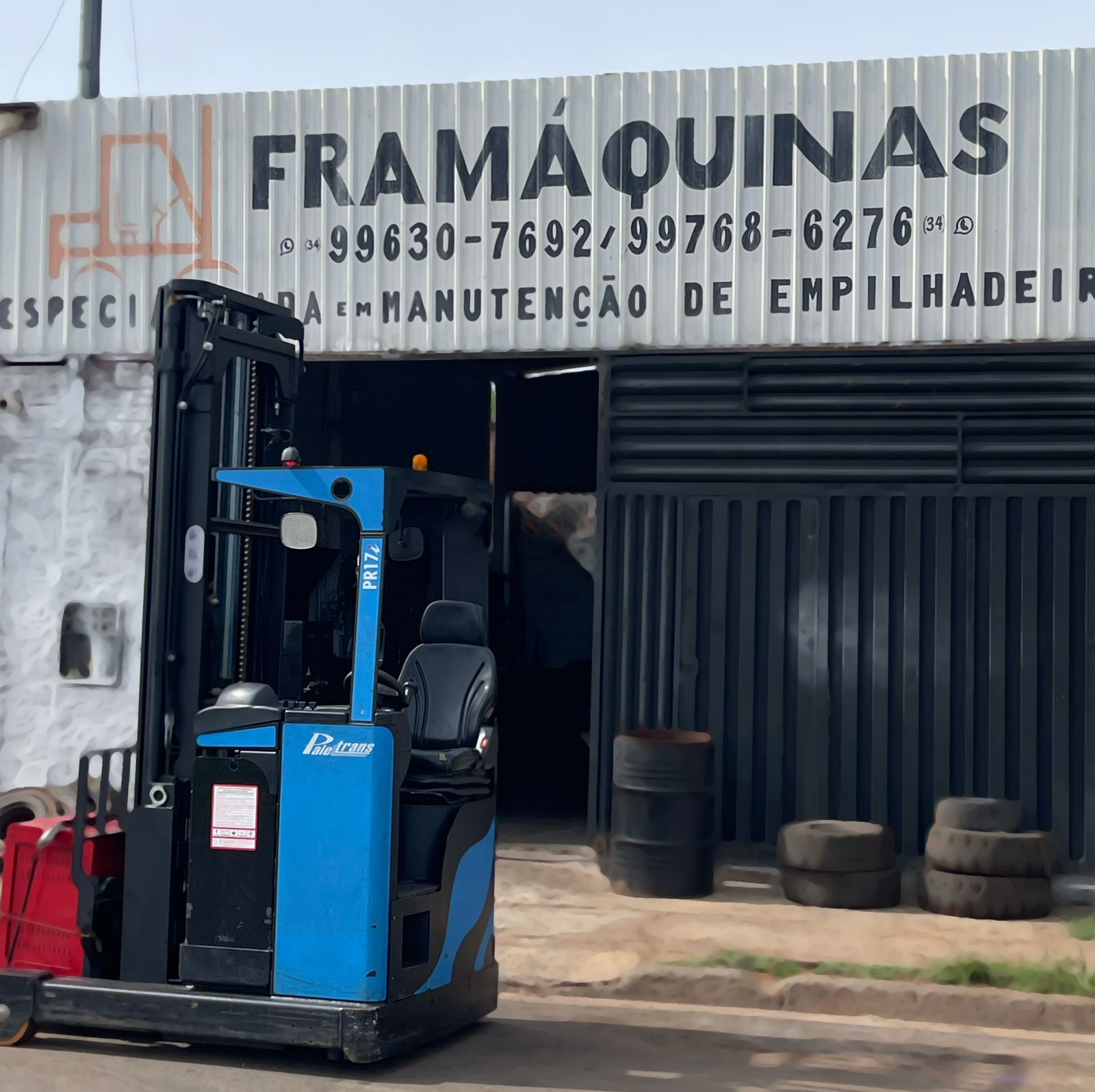 Fachada da Framáquinas, especializada em manutenção de empilhadeiras em Uberaba - MG